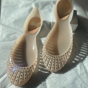 Stuart Weitzman Jealous crystal Jelly Flat nude/cream